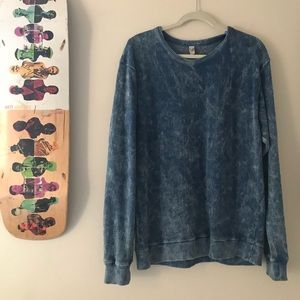 American Apparel Crushed Velvet Blue Sweater